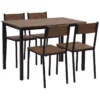 Ensemble De Salle à Manger Effet Bois Foncé Et Noir 4 Places HAMRY -Meilleur Meubles Magasin ensemble table et chaise 16612957