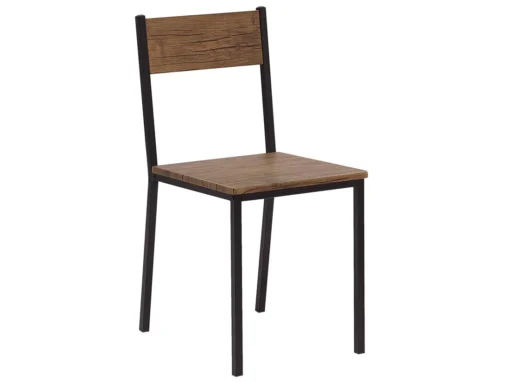 Ensemble De Salle à Manger Effet Bois Foncé Et Noir 4 Places HAMRY -Meilleur Meubles Magasin ensemble table et chaise 16612969