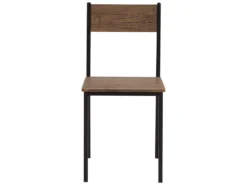 Ensemble De Salle à Manger Effet Bois Foncé Et Noir 4 Places HAMRY -Meilleur Meubles Magasin ensemble table et chaise 16612971