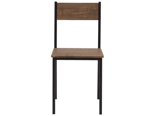 Ensemble De Salle à Manger Effet Bois Foncé Et Noir 4 Places HAMRY -Meilleur Meubles Magasin ensemble table et chaise 16612971