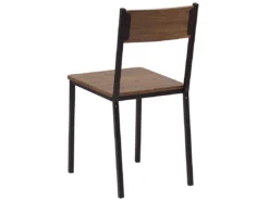 Ensemble De Salle à Manger Effet Bois Foncé Et Noir 4 Places HAMRY -Meilleur Meubles Magasin ensemble table et chaise 16612973