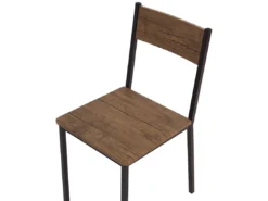 Ensemble De Salle à Manger Effet Bois Foncé Et Noir 4 Places HAMRY -Meilleur Meubles Magasin ensemble table et chaise 16612975