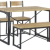 Ensemble De Salle à Manger Effet Bois Clair Et Noir 4 Places FLIXTON -Meilleur Meubles Magasin ensemble table et chaise 17667225