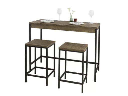 Lot Table Et Tabourets De Bar De Style Industriel Ensemble Table De Bar + 2 Tabourets, Ogt30-n -Meilleur Meubles Magasin ensemble table et chaise 19380441