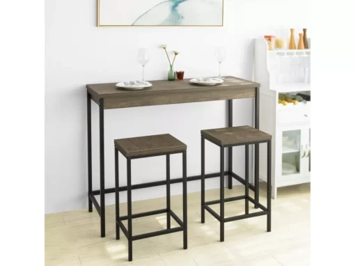 Lot Table Et Tabourets De Bar De Style Industriel Ensemble Table De Bar + 2 Tabourets, Ogt30-n -Meilleur Meubles Magasin ensemble table et chaise 19380445