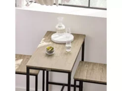 Ensemble Table De Bar + 2 Chaises Set De 1 Table + 2 Tabouret Haut De Bar Table Haute, Ogt03-n -Meilleur Meubles Magasin ensemble table et chaise 19399475
