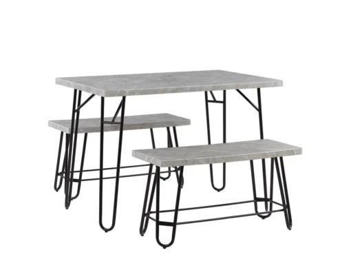 Ensemble De Salle à Manger 4 Places Effet Marbre Gris KEMPTON -Meilleur Meubles Magasin ensemble table et chaise 19479039