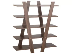 Étagère 5 étages En Bois Foncé ESCALANTE -Meilleur Meubles Magasin etagere 14820885