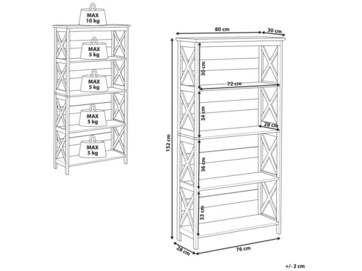 Bibliothèque Noire 4 étages FOSTER -Meilleur Meubles Magasin etagere 16141279
