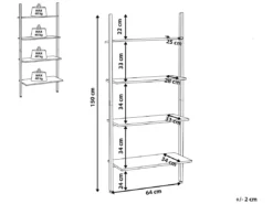 Étagère échelle Effet Bois Foncé / Noir VILSECK -Meilleur Meubles Magasin etagere 16141417