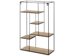 Étagère Murale 5 Niveaux Noir Et Marron Clair LAUREL -Meilleur Meubles Magasin etagere 16142013