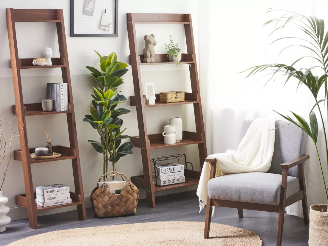 Étagère En échelle 5 Niveaux En Bois Foncé DUO 4 Étagère En échelle 5 Niveaux En Bois Foncé DUO – Image 2