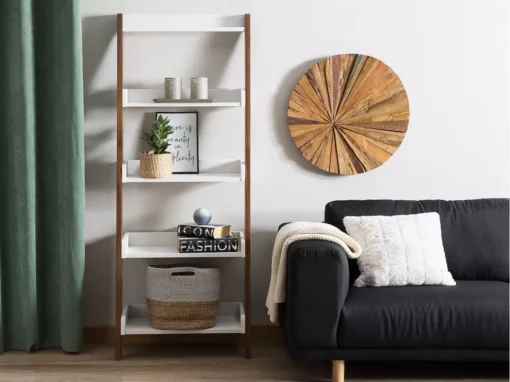 Étagère En échelle 5 Niveaux Bois Foncé Et Blanc MOBILE TRIO -Meilleur Meubles Magasin etagere 16371537