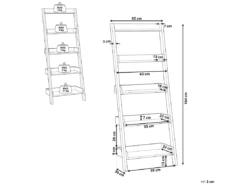 Étagère En échelle 5 Niveaux Bois Foncé Et Blanc MOBILE TRIO -Meilleur Meubles Magasin etagere 16371539