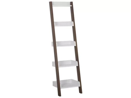 Étagère En échelle 5 Niveaux Bois Foncé Et Blanc MOBILE DUO -Meilleur Meubles Magasin etagere 16371667