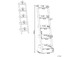 Étagère En échelle 5 Niveaux Bois Foncé Et Blanc MOBILE DUO -Meilleur Meubles Magasin etagere 16371671