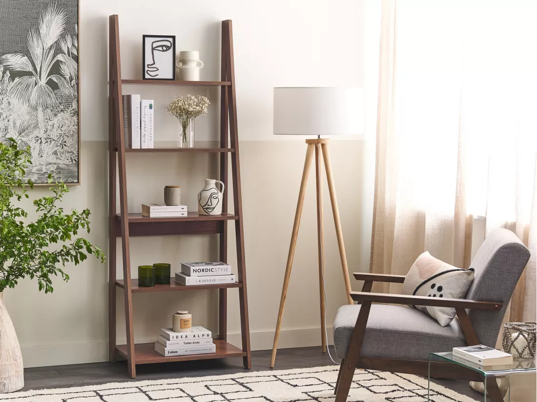 Étagère à 5 étages En Bois Foncé WILTON 4 Étagère à 5 étages En Bois Foncé WILTON – Image 2