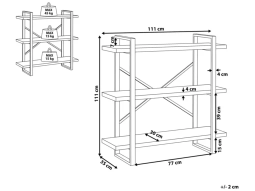 Étagère 3 Niveaux En Bois Foncé TIMBER -Meilleur Meubles Magasin etagere 16630951