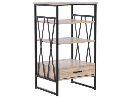 Étagère à 3 Niveaux Imitation Bois Clair Avec Tiroir KEENE -Meilleur Meubles Magasin etagere 16630979