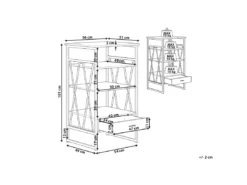 Étagère à 3 Niveaux Imitation Bois Clair Avec Tiroir KEENE -Meilleur Meubles Magasin etagere 16630983