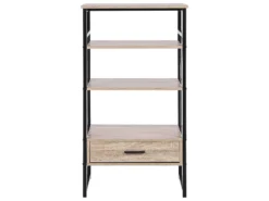 Étagère à 3 Niveaux Imitation Bois Clair Avec Tiroir KEENE -Meilleur Meubles Magasin etagere 16630987