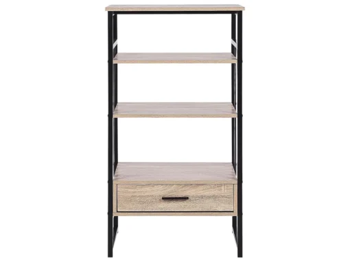 Étagère à 3 Niveaux Imitation Bois Clair Avec Tiroir KEENE -Meilleur Meubles Magasin etagere 16630987