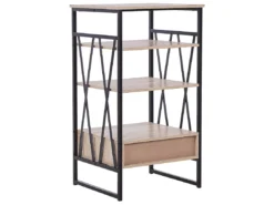 Étagère à 3 Niveaux Imitation Bois Clair Avec Tiroir KEENE -Meilleur Meubles Magasin etagere 16630989