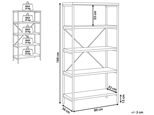 Étagère 5 Niveaux BRISBANE -Meilleur Meubles Magasin etagere 16631083