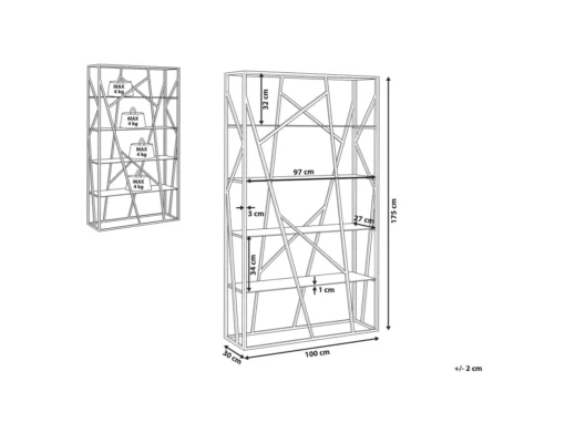 Étagère Argenté De 4 Compartiments HOXIE -Meilleur Meubles Magasin etagere 16631149