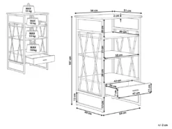 Étagère Imitation Bois Foncé Avec Tiroir KEENE -Meilleur Meubles Magasin etagere 16631181