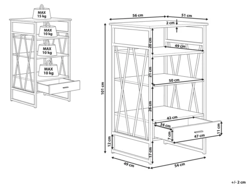 Étagère Imitation Bois Foncé Avec Tiroir KEENE -Meilleur Meubles Magasin etagere 16631181