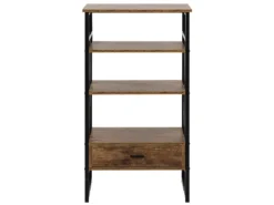 Étagère Imitation Bois Foncé Avec Tiroir KEENE -Meilleur Meubles Magasin etagere 16631185