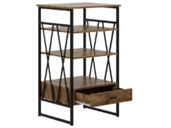 Étagère Imitation Bois Foncé Avec Tiroir KEENE -Meilleur Meubles Magasin etagere 16631191