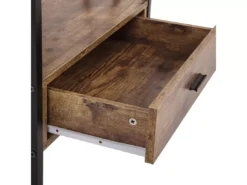 Étagère Imitation Bois Foncé Avec Tiroir KEENE -Meilleur Meubles Magasin etagere 16631195
