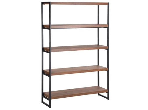 Étagère Noire Et Bois Foncé 4 Niveaux TIFTON -Meilleur Meubles Magasin etagere 16631267
