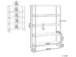 Étagère Noire Et Bois Foncé 4 Niveaux TIFTON -Meilleur Meubles Magasin etagere 16631271