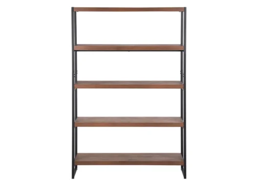 Étagère Noire Et Bois Foncé 4 Niveaux TIFTON -Meilleur Meubles Magasin etagere 16631273