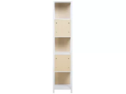 Étagère Blanche Et Bois Clair BOGOTA -Meilleur Meubles Magasin etagere 16631399