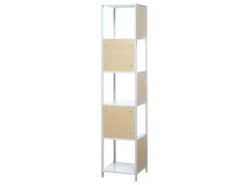 Étagère Blanche Et Bois Clair BOGOTA -Meilleur Meubles Magasin etagere 16631401