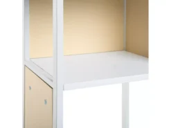 Étagère Blanche Et Bois Clair BOGOTA -Meilleur Meubles Magasin etagere 16631403