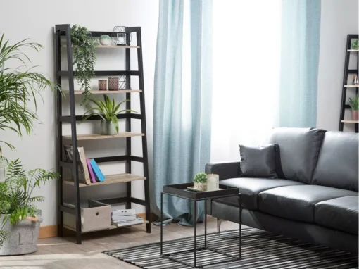 Étagère 5 étages Au Bois Clair Et Noir CROYDON -Meilleur Meubles Magasin etagere 17121181