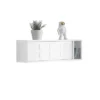 Porte-manteau Étagère Murale Avec 2 Portes Coulissantes Et 1 Compartiment, FHK18-W -Meilleur Meubles Magasin etagere 19126537