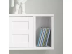 Porte-manteau Étagère Murale Avec 2 Portes Coulissantes Et 1 Compartiment, FHK18-W -Meilleur Meubles Magasin etagere 19126547