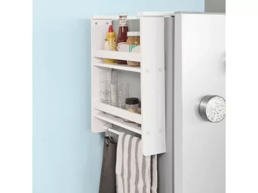 Étagère à Suspendre Pour Réfrigérateur Avec Ventouses Avec 2 étages Et 5 Crochets, FRG149-W -Meilleur Meubles Magasin etagere 19157223