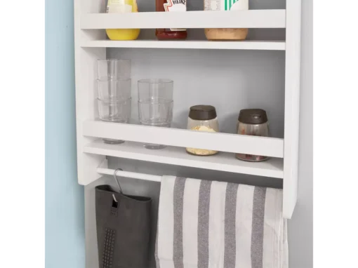 Étagère à Suspendre Pour Réfrigérateur Avec Ventouses Avec 2 étages Et 5 Crochets, FRG149-W -Meilleur Meubles Magasin etagere 19157237