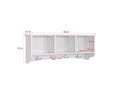 Étagère Murale Porte-manteau Meuble D’entrée Avec 3 Compartiments Et 4 Crochets Blanc, Frg48-w -Meilleur Meubles Magasin etagere 19179249