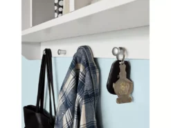 Étagère Murale Porte-manteau Meuble D’entrée Avec 3 Compartiments Et 4 Crochets Blanc, Frg48-w -Meilleur Meubles Magasin etagere 19179257
