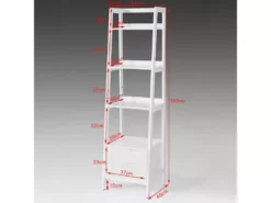 Bibliothèque Étagère Style échelle De 4 Niveaux Et 1 Tiroir –Blanc, FRG116-K-W -Meilleur Meubles Magasin etagere 19183343