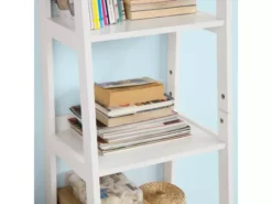 Bibliothèque Étagère Style échelle De 4 Niveaux Et 1 Tiroir –Blanc, FRG116-K-W -Meilleur Meubles Magasin etagere 19183349