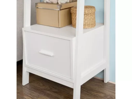 Bibliothèque Étagère Style échelle De 4 Niveaux Et 1 Tiroir –Blanc, FRG116-K-W -Meilleur Meubles Magasin etagere 19183357